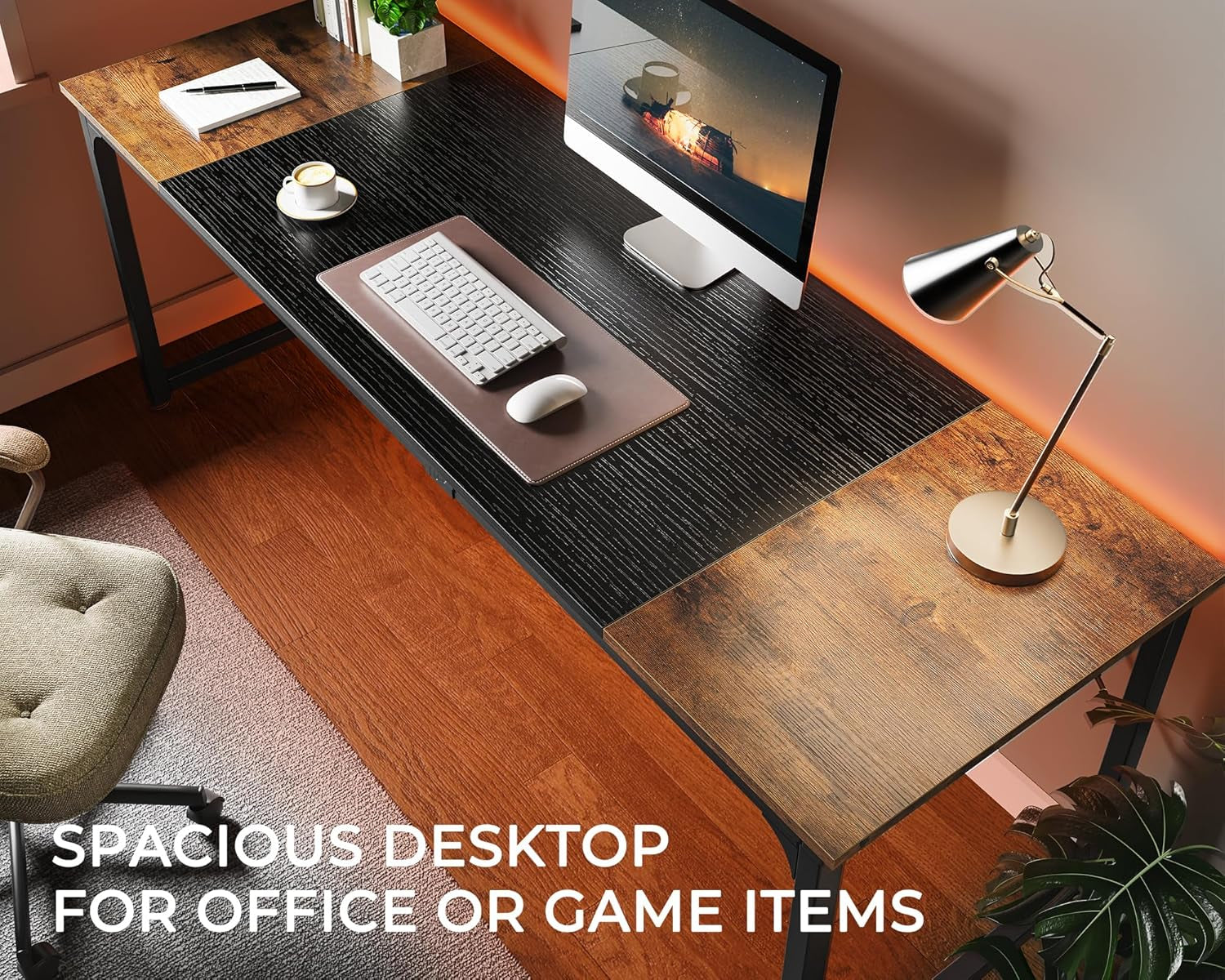 Computer Desk - 80in Rustic