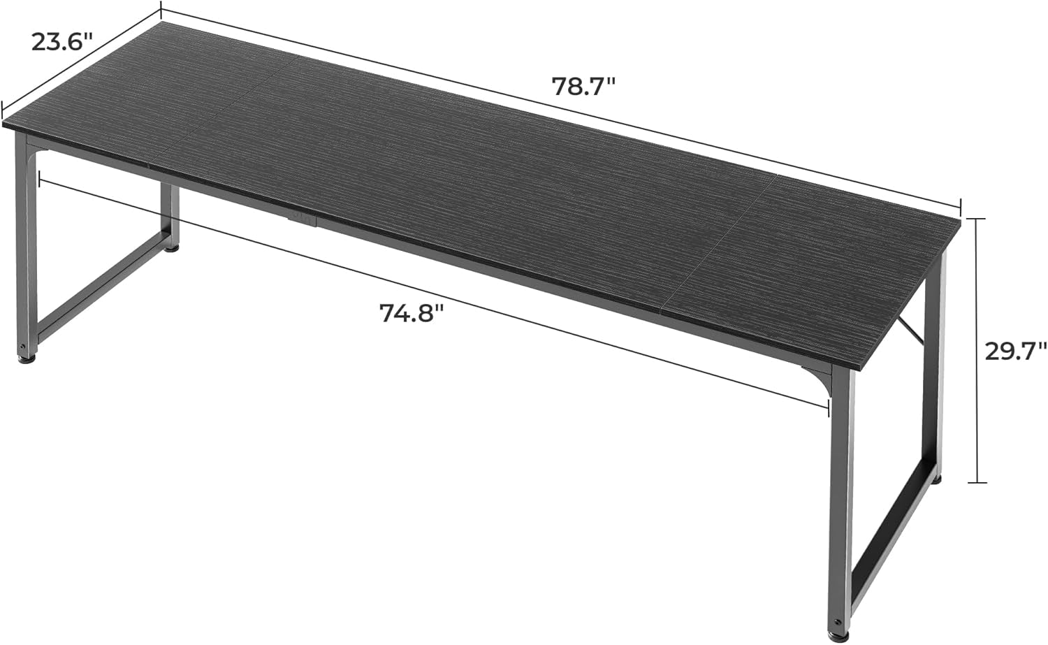 Computer Desk - 80in Black