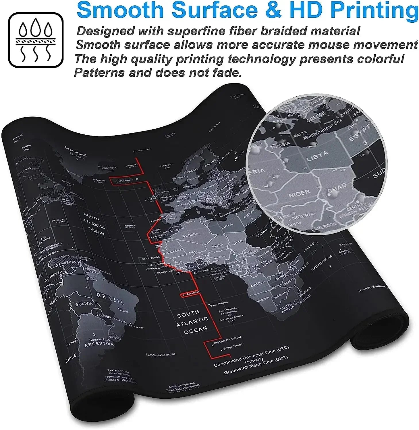Large Gaming Mouse Pad - Map