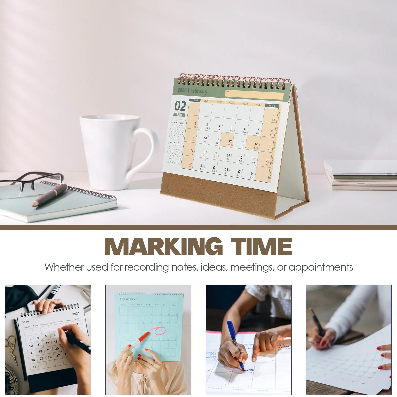 Desk Calendar 2025 Daily Planning Office Accessory St Office Table Paper Month Planner Household Accessory