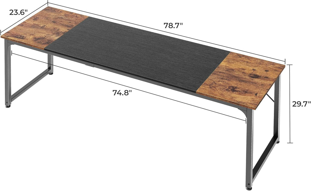 Computer Desk - 80in Rustic