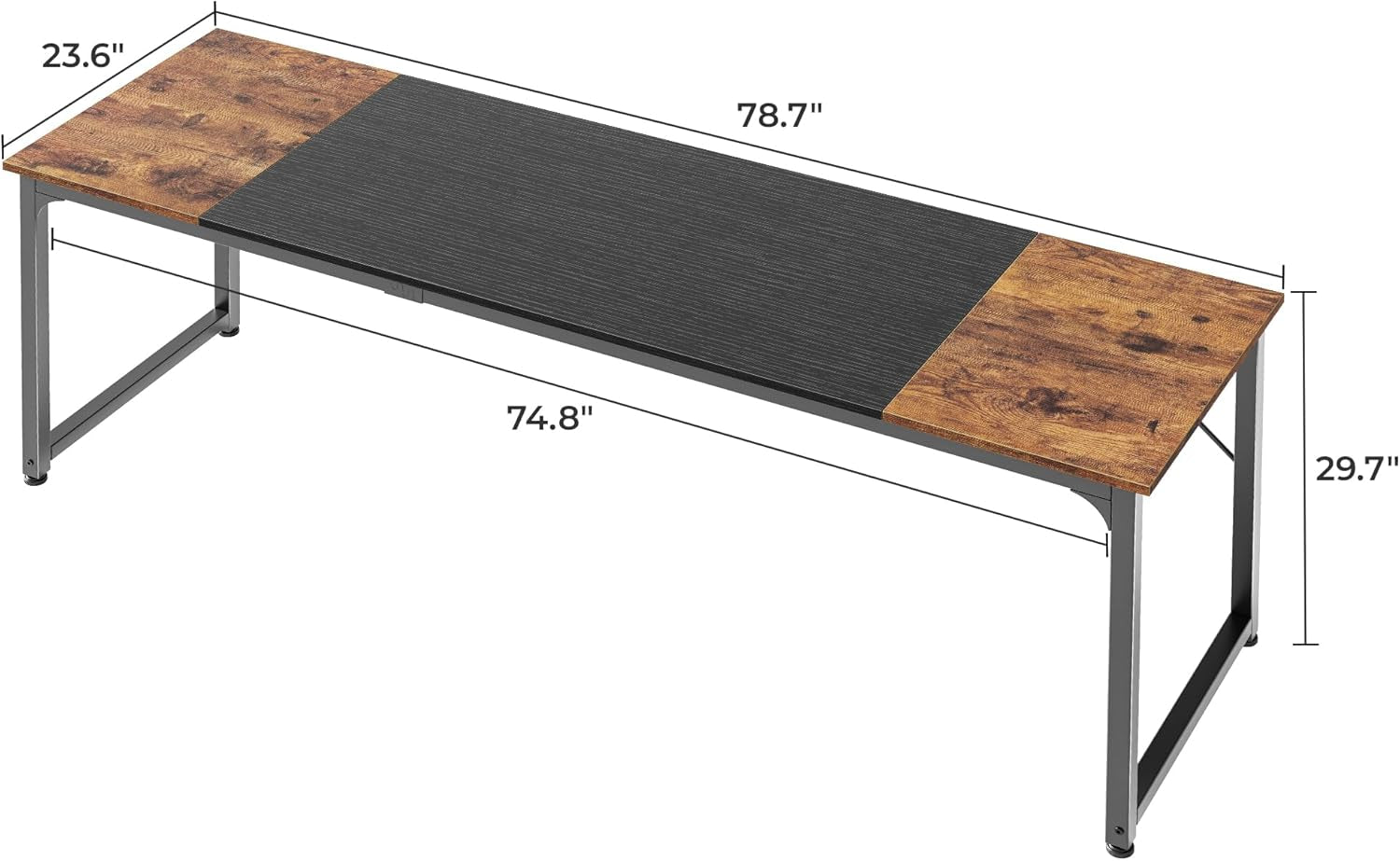 Computer Desk - 80in Rustic